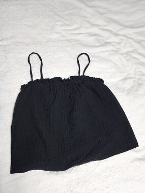 Old Navy NWOT Black Smocked Cami with Thin Adjustable Straps